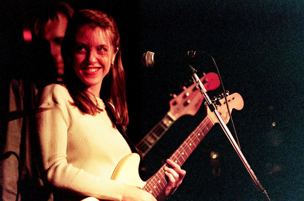 Liz Phair and Beck perform at McCabe's Guitar Store in 1993 at McCabe's Guitar Store in Santa Monica, Calif. Photo by Jeff Kravitz/FilmMagic, Inc.