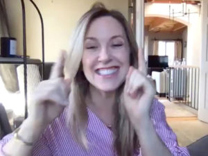 Liz Phair and Alanis Morissette talk on Zoom. (Photo: Ken Kwok/Los Angeles Times)